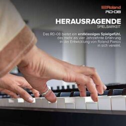 Roland RD-08 Stage Piano | Authentic RD Sound & Playability | Streamlined Design | 88-Note Weighted Action PHA-4 Keyboard | Expandable Features | +3,000 Built-in Sounds - Image 2