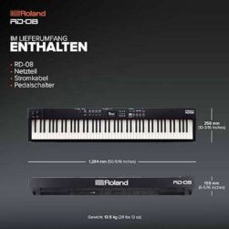 Roland RD-08 Stage Piano | Authentic RD Sound & Playability | Streamlined Design | 88-Note Weighted Action PHA-4 Keyboard | Expandable Features | +3,000 Built-in Sounds - Image 2