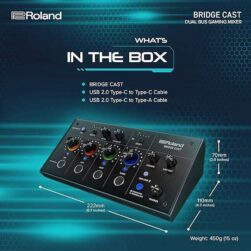 Roland BRIDGE CAST Dual Bus Gaming Mixer | Professional Audio Streaming Interface and Mixer for Online Gamers | 32-Bit Hardware DSP | USB-C Windows and Mac Connectivity | XLR Input for Microphones - Image 3