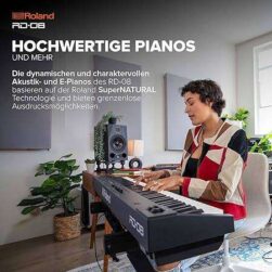 Roland RD-08 Stage Piano | Authentic RD Sound & Playability | Streamlined Design | 88-Note Weighted Action PHA-4 Keyboard | Expandable Features | +3,000 Built-in Sounds - Image 5