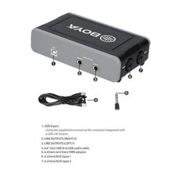 Decdeal BY-AM1 Dual-Channel Audio Mixer USB Audio Interface with 6.35mm/XLR Combo Inputs 6.35mm Headphone - Image 4