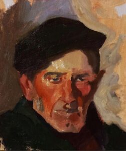 Master study after Joaquín Sorolla's El Bebedor Vasco, oil painting by Andrea Bocedi.