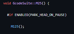 marlin m25 behavior with park head on pause enabled