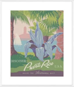Puerto Rico, Where the Americas Meet - 10cm Mount Board Box White
