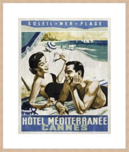 Vintage Travel Cannes - 10cm Mount Board Box Natural