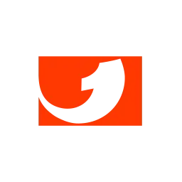 La 1 logo featuring a white stylized numeral "1" with a swooping curve inside a bright orange rectangular box.
