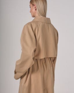 Бежевый тренч свободного кроя для беременных и кормящих Marilyn — изображение 5