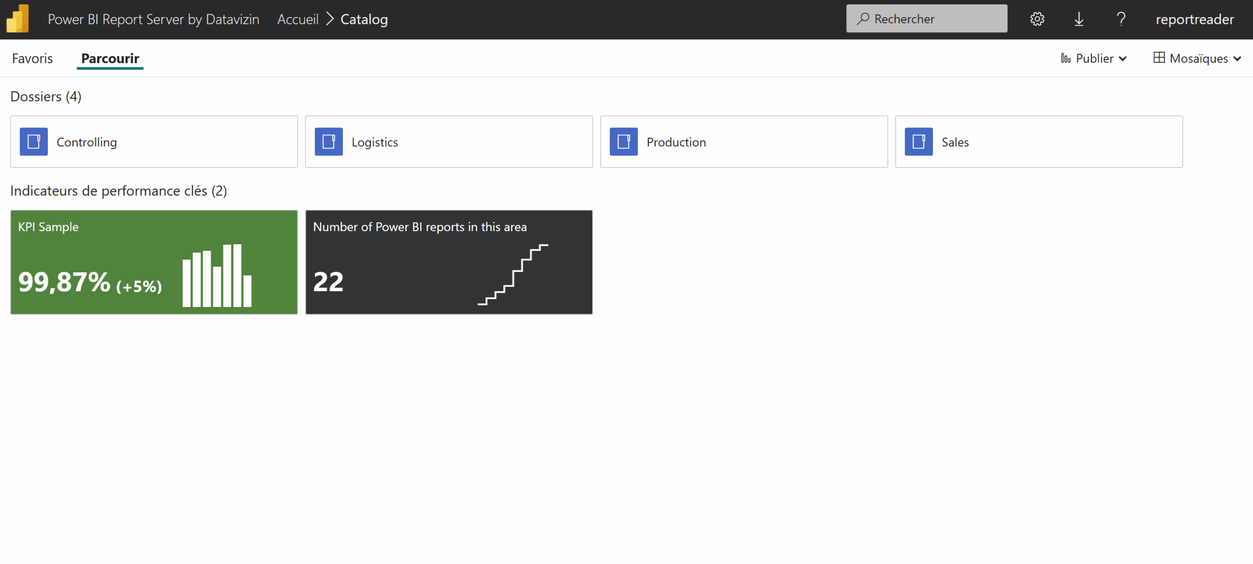 Screenshot Power BI Server by Datavizin