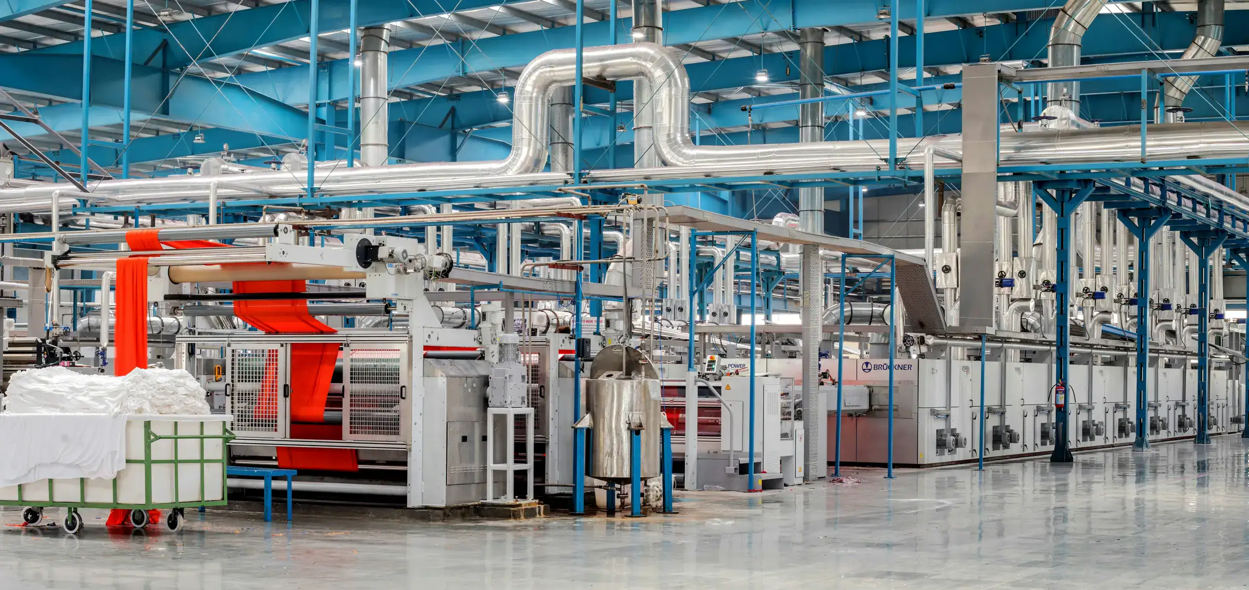 industria tessile con pavimento in calcestruzzo antipolvere, levigato e lucidato con il trattamento Prima Polishing Fast System