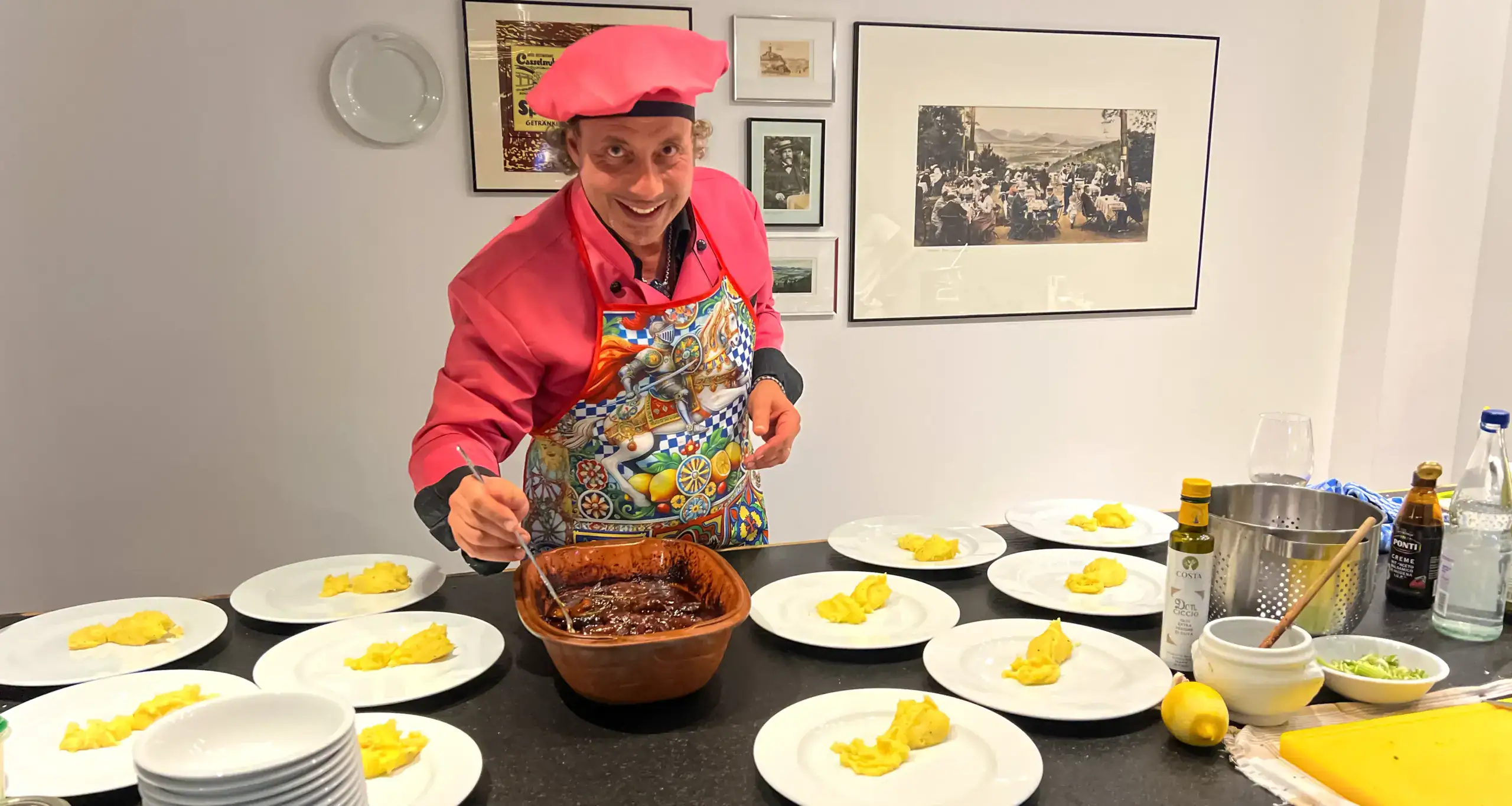 Unser Partner und erfahrener Koch Nunzio bei einem Kochevent im V-Hotel Bonn.
