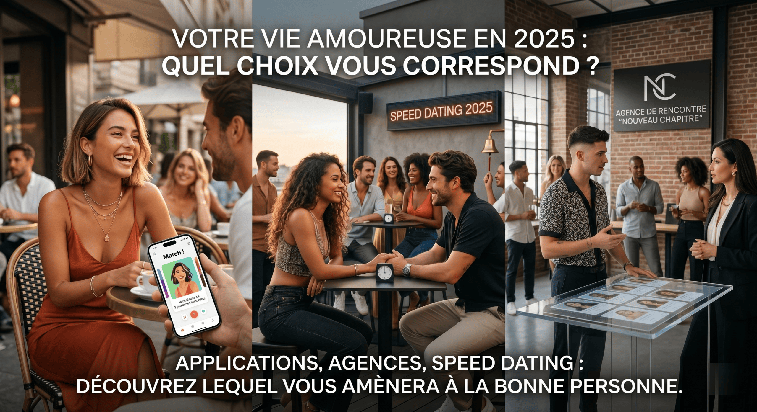Applications, agences de rencontre, speed dating :