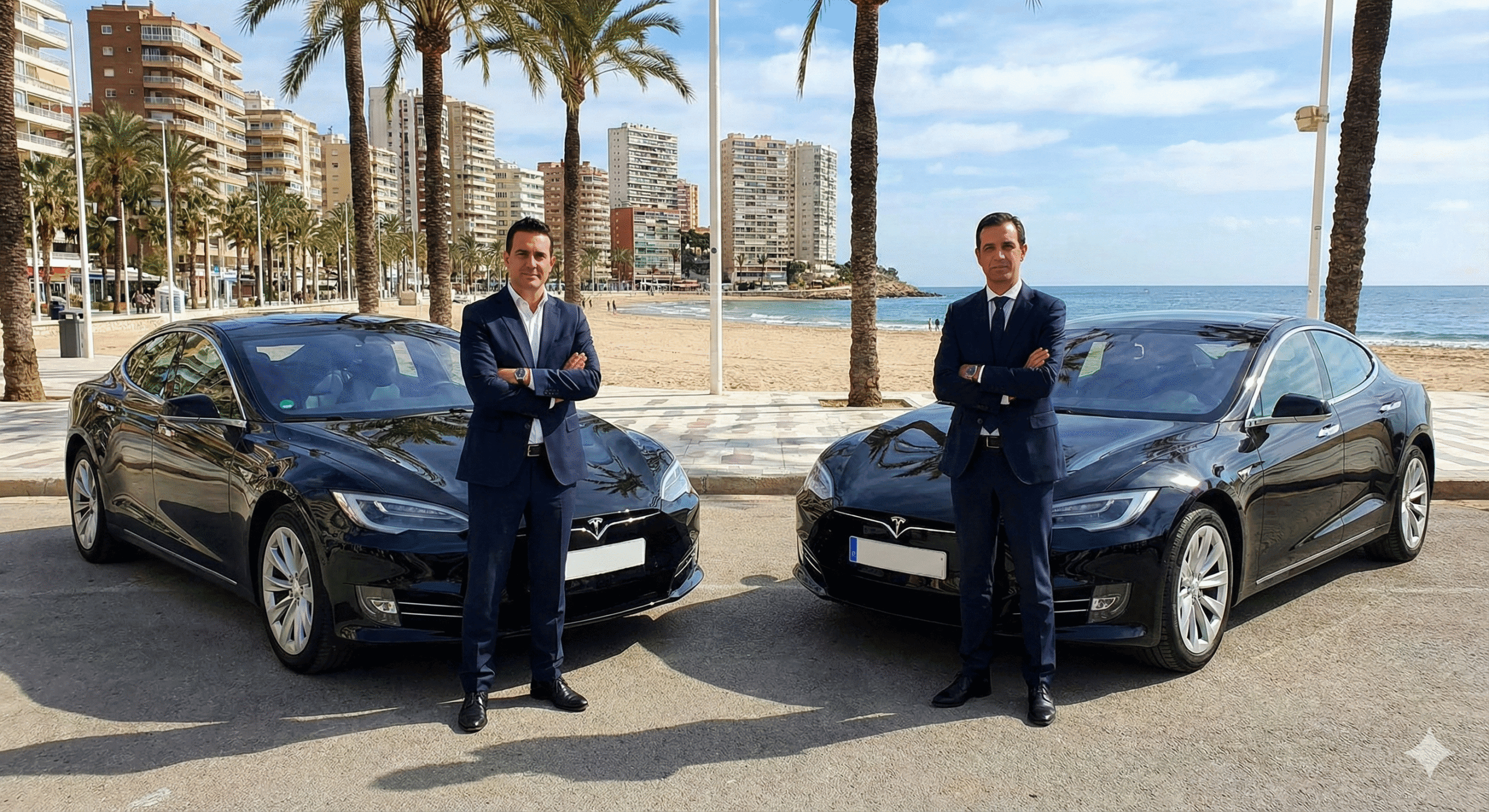 Private transfer cars on the sunny Costa Blanca coast