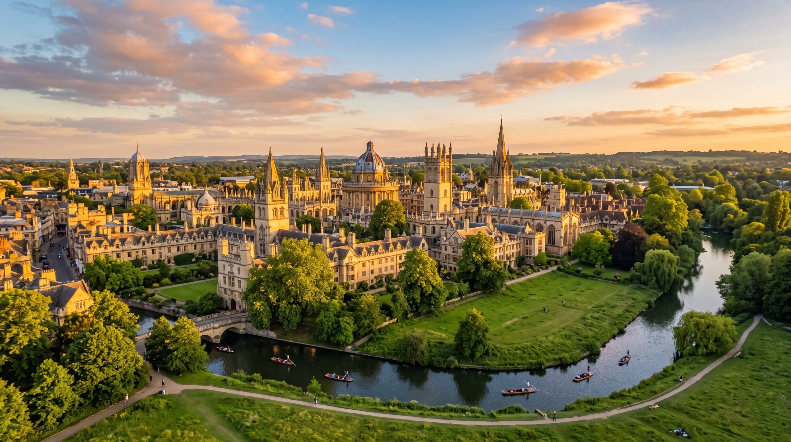 International students walking near Oxford University campus buildings representing the opportunity to study in UK in 2026