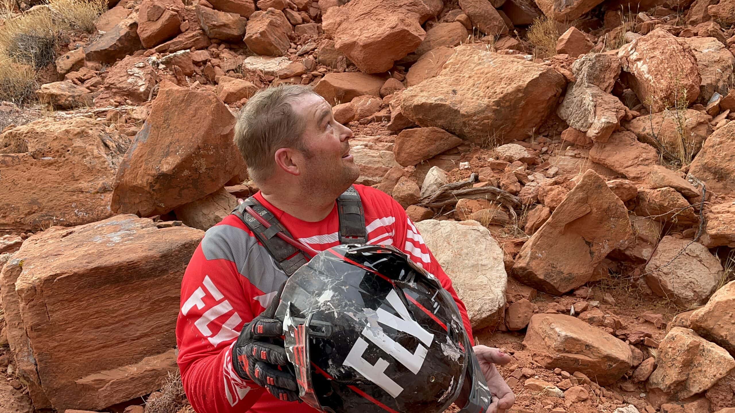 Dirt bike helmet crash Dirt bike helmet crash