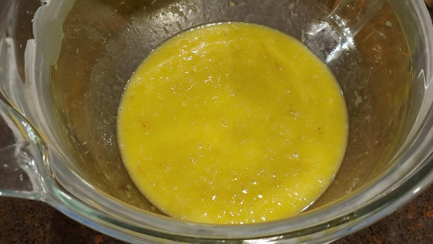 Moist Banana Cake Muffins wet ingredients ready for the next step! Wet ingredients for Banana Muffins - Dining in with Danielle