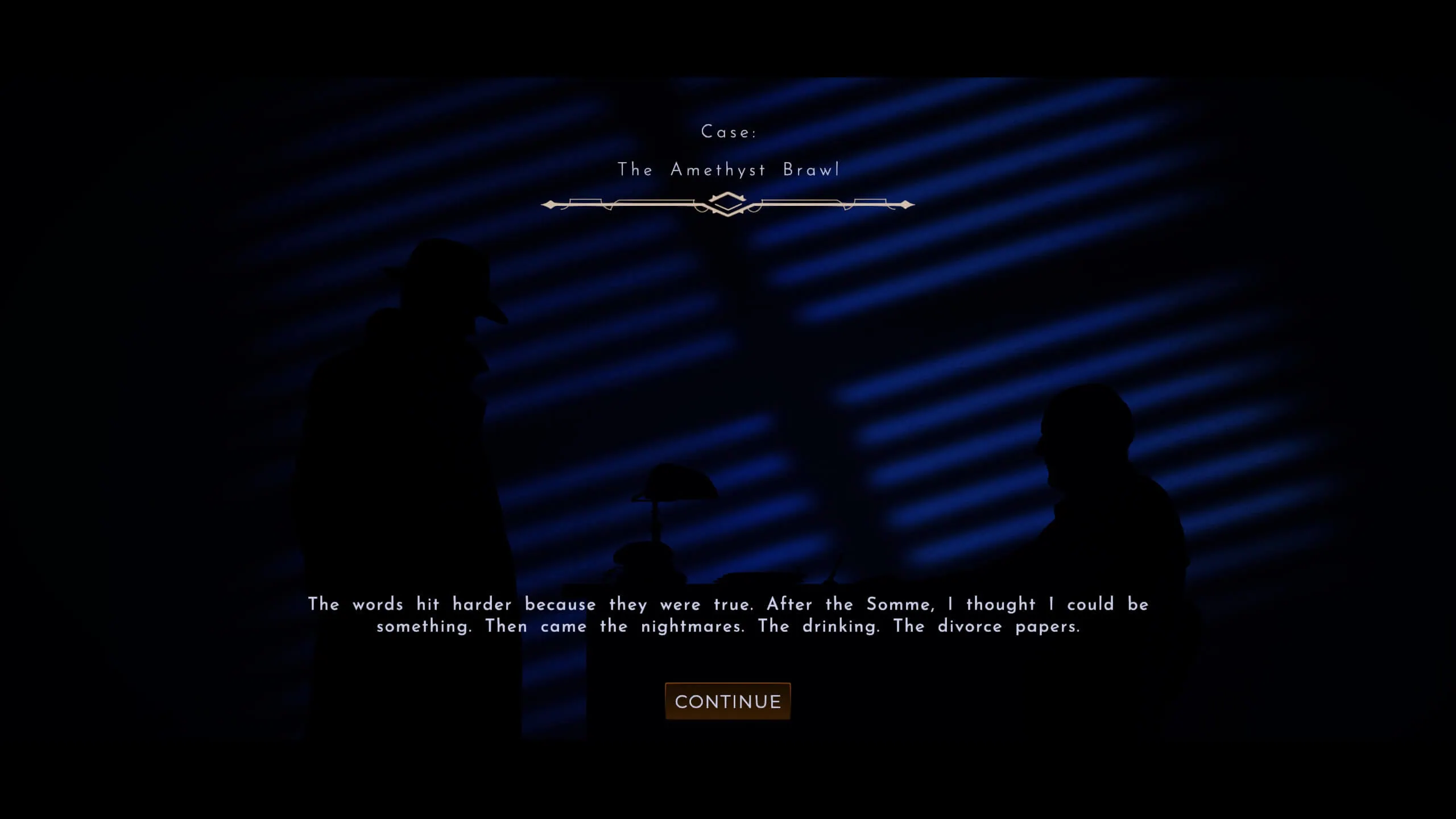 A dark office, your character is talking to their boss, trauma dumping.