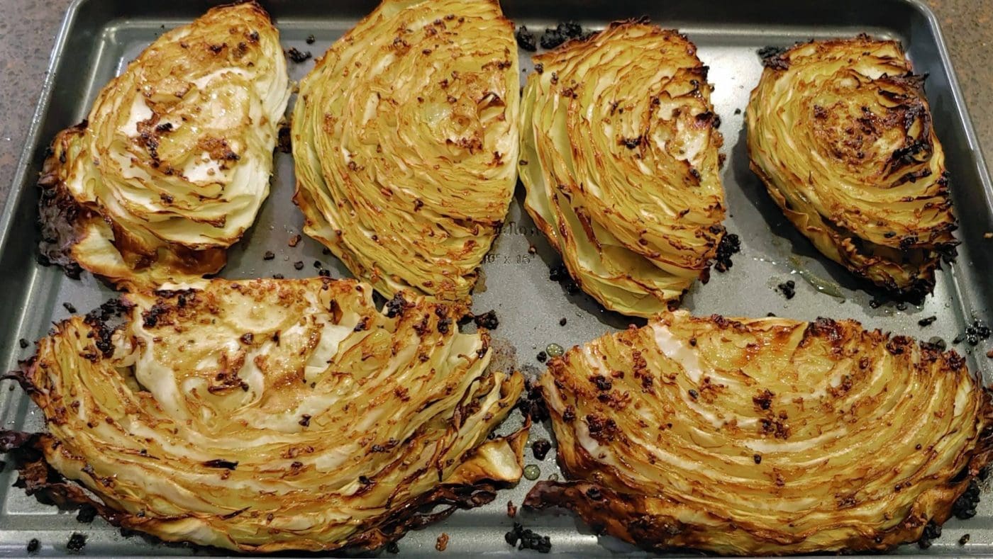 Roasted Garlic Balsamic Cabbage Steaks ready to Eat! Roasted cabbage steaks - Dining in with Danielle