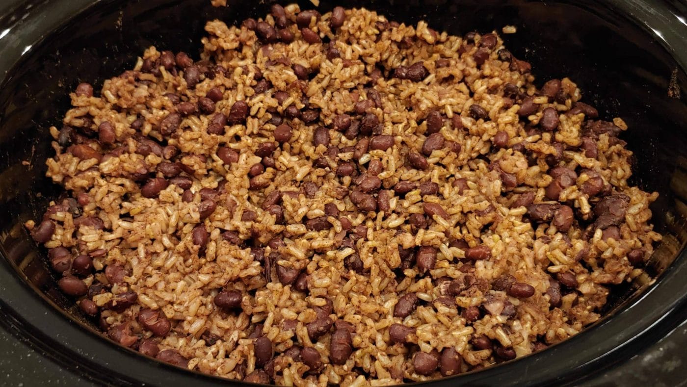 Crock pot Black Beans and Brown Rice Easy Meal - Dining in with Danielle