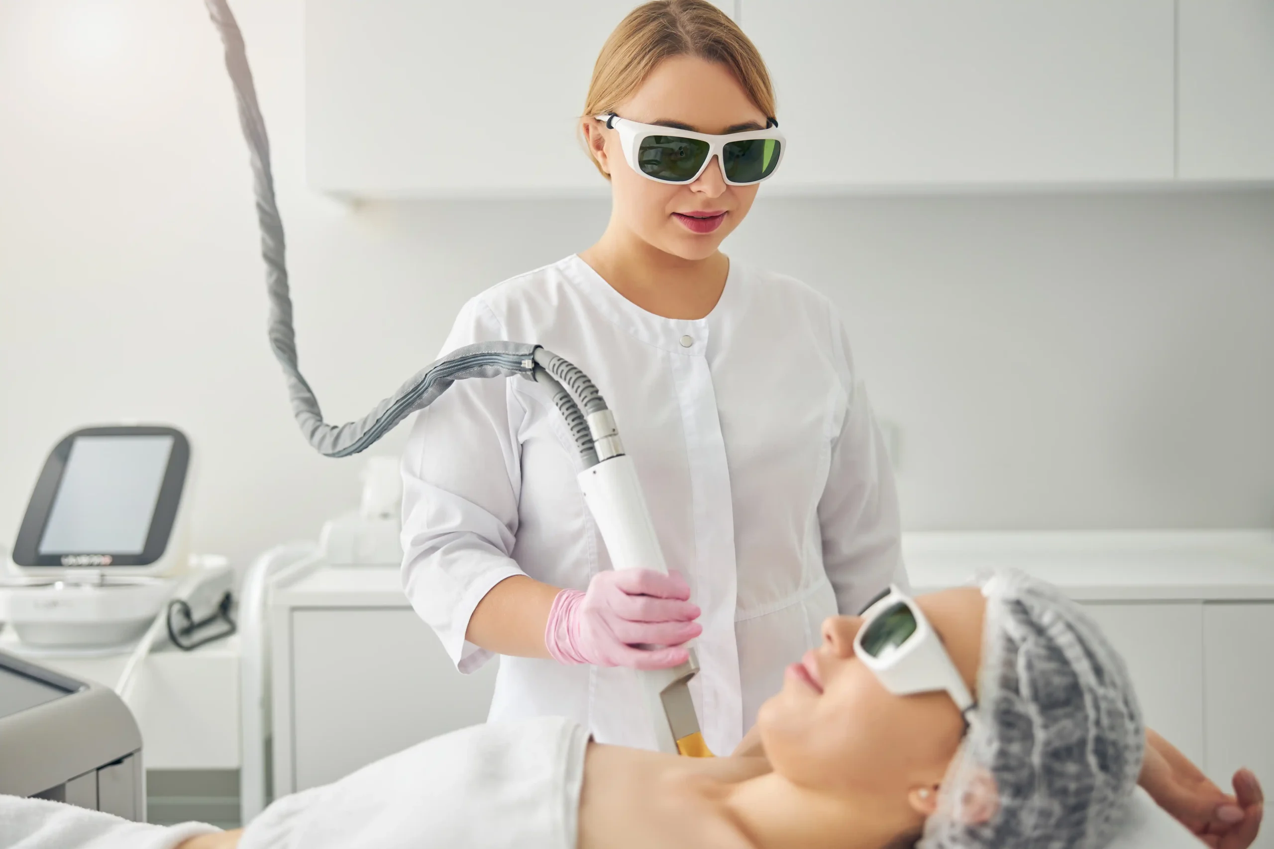 Person getting underarm laser hair removal
