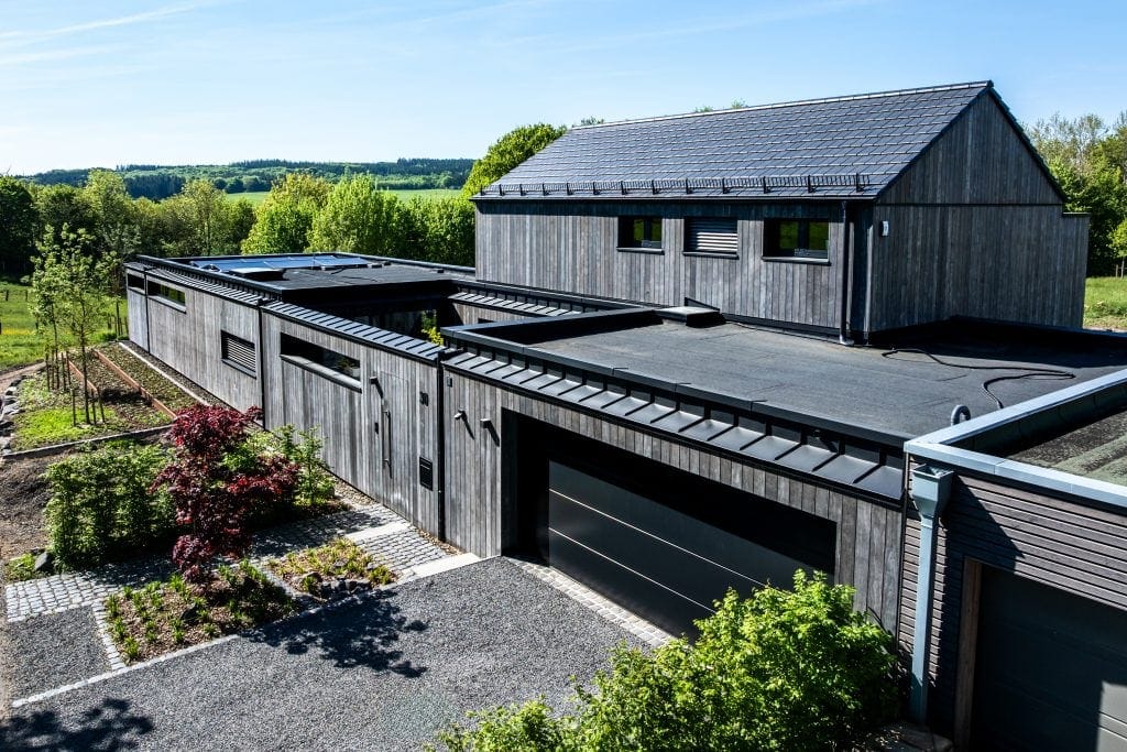 Holzhaus, Dacharbeiten, modern