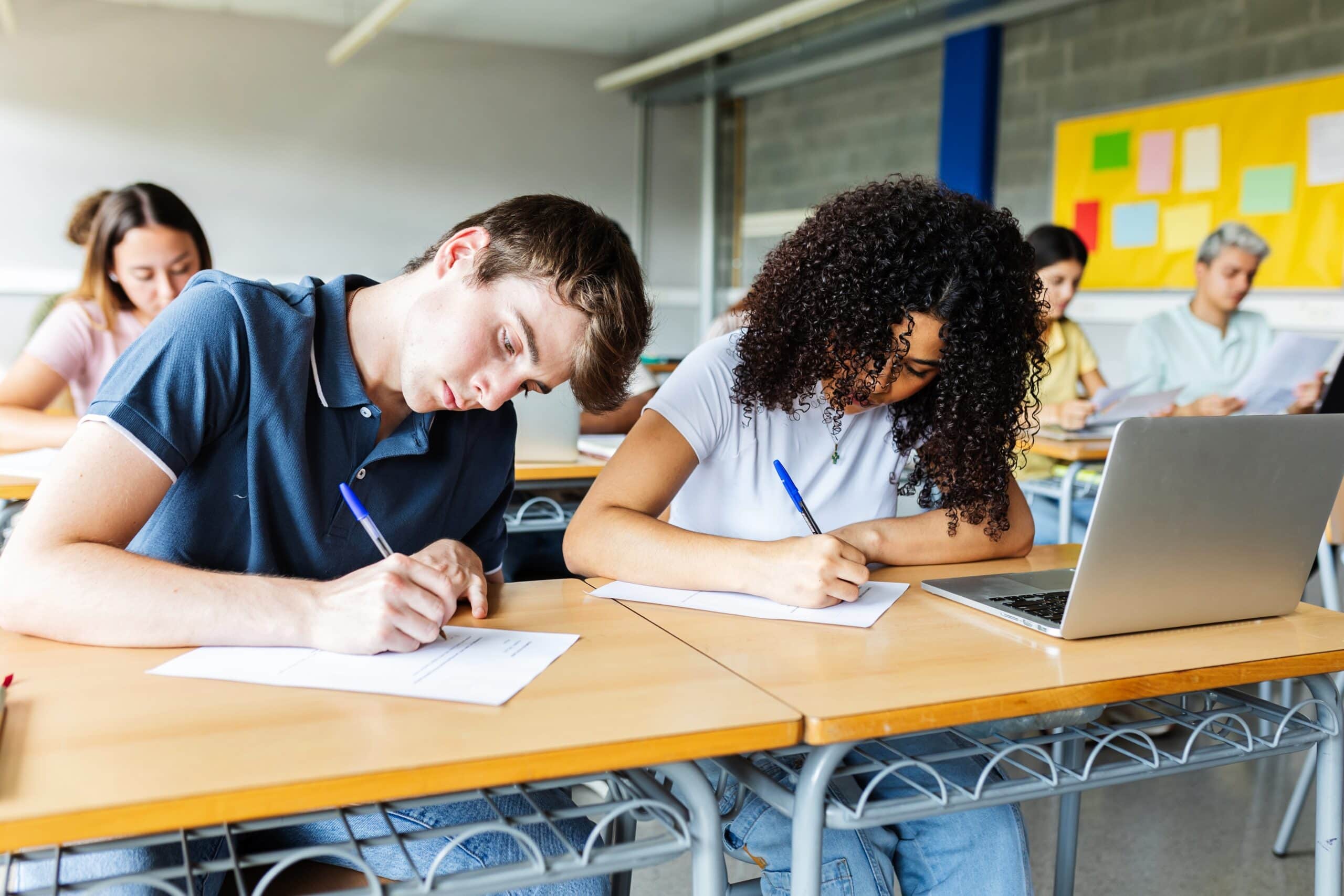 High School Students Studying