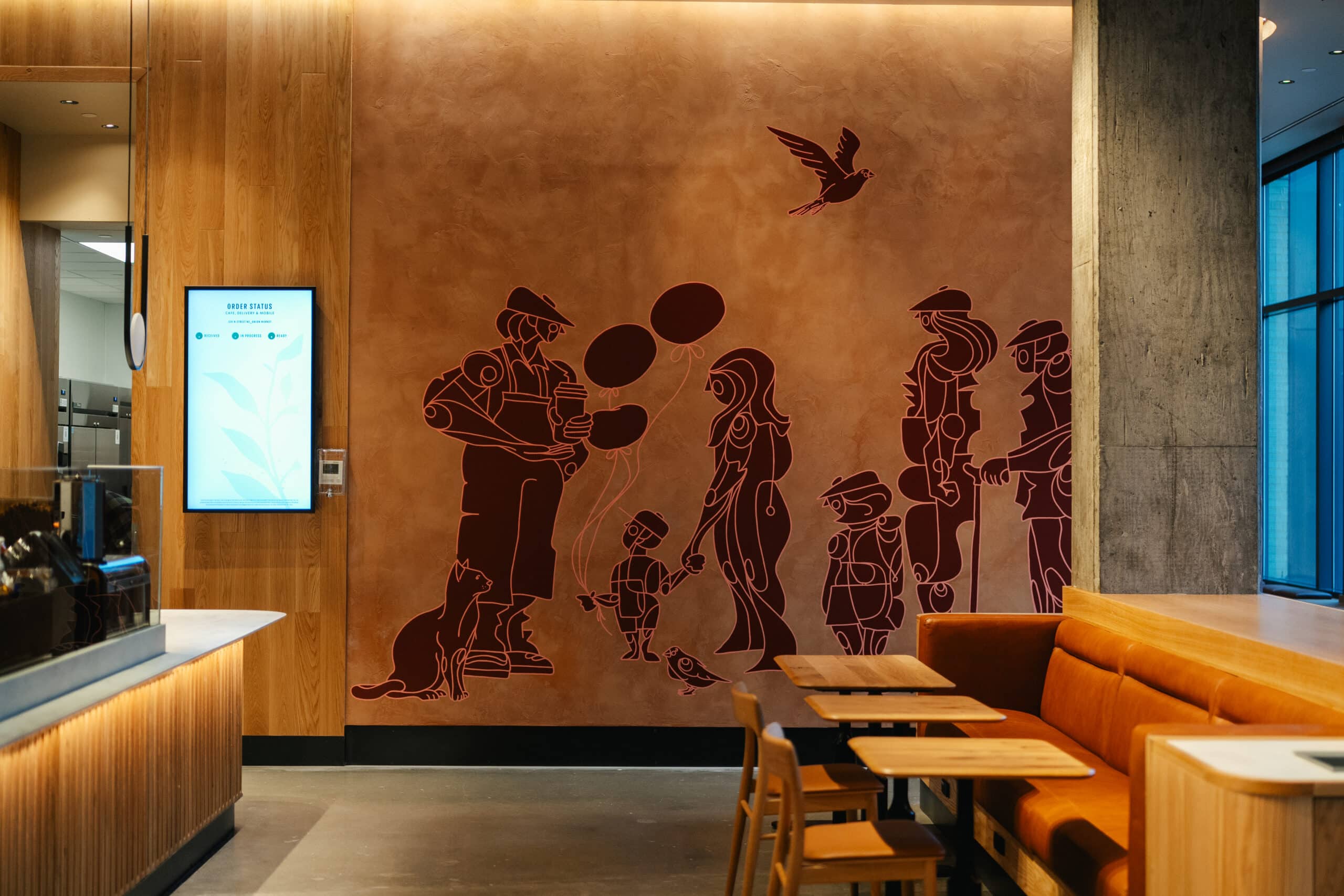 Detail View, My mural for Starbucks, DC Inclusive Store - Photo by Connor Surdi