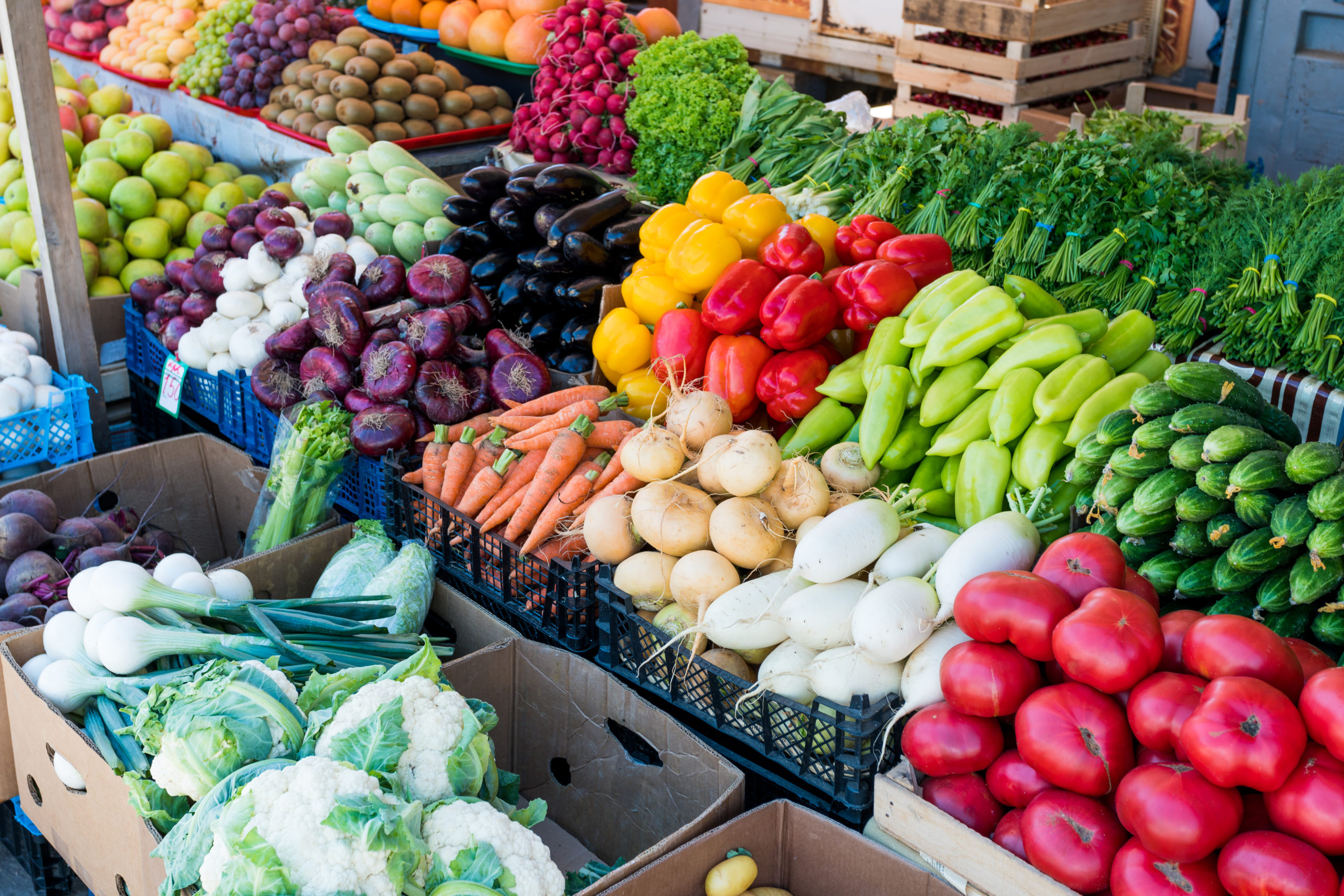 Fresh And Organic Vegetables At Farmers Market
