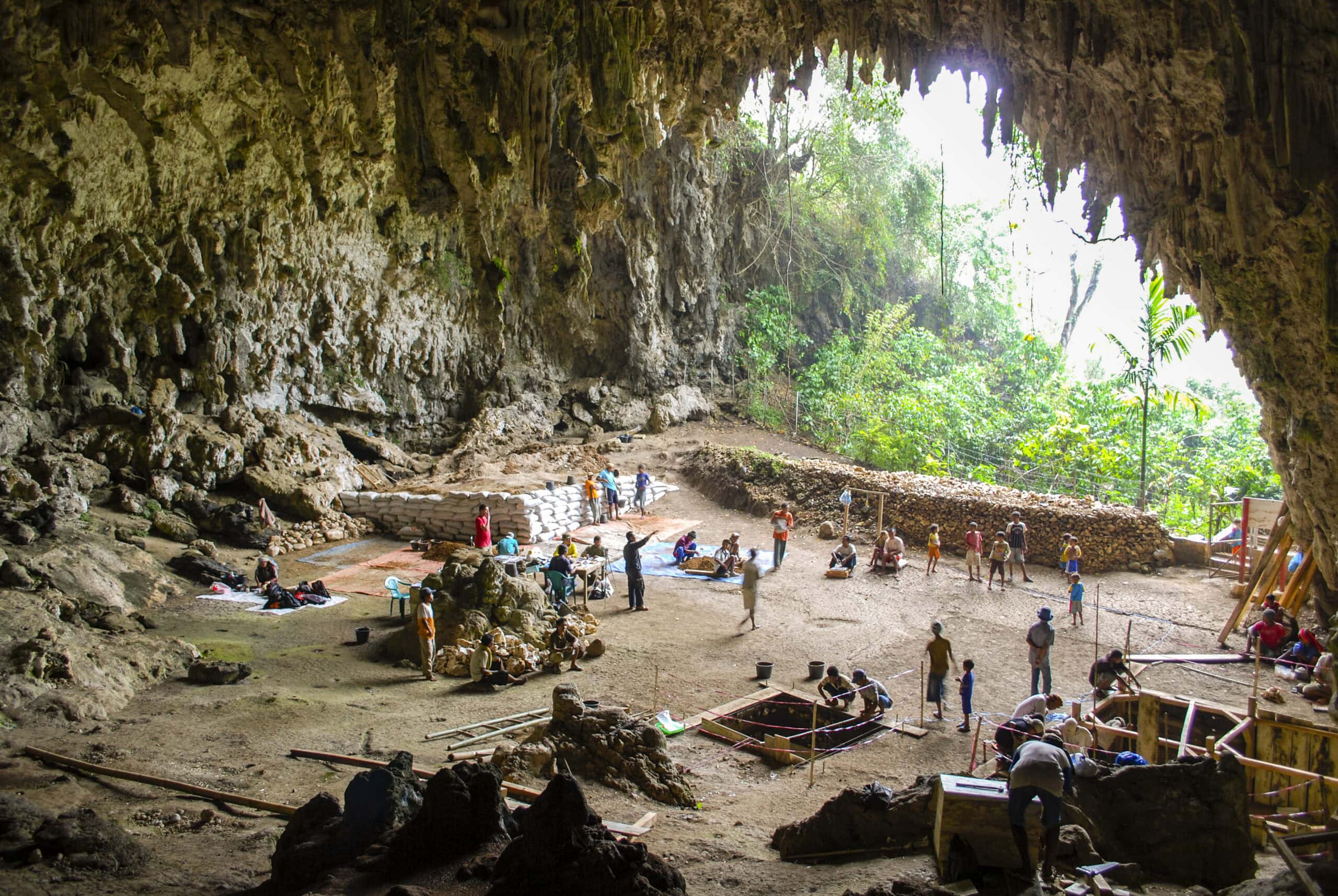 An interior view of Liang Bua Cave, where the Hobbit was discovered.