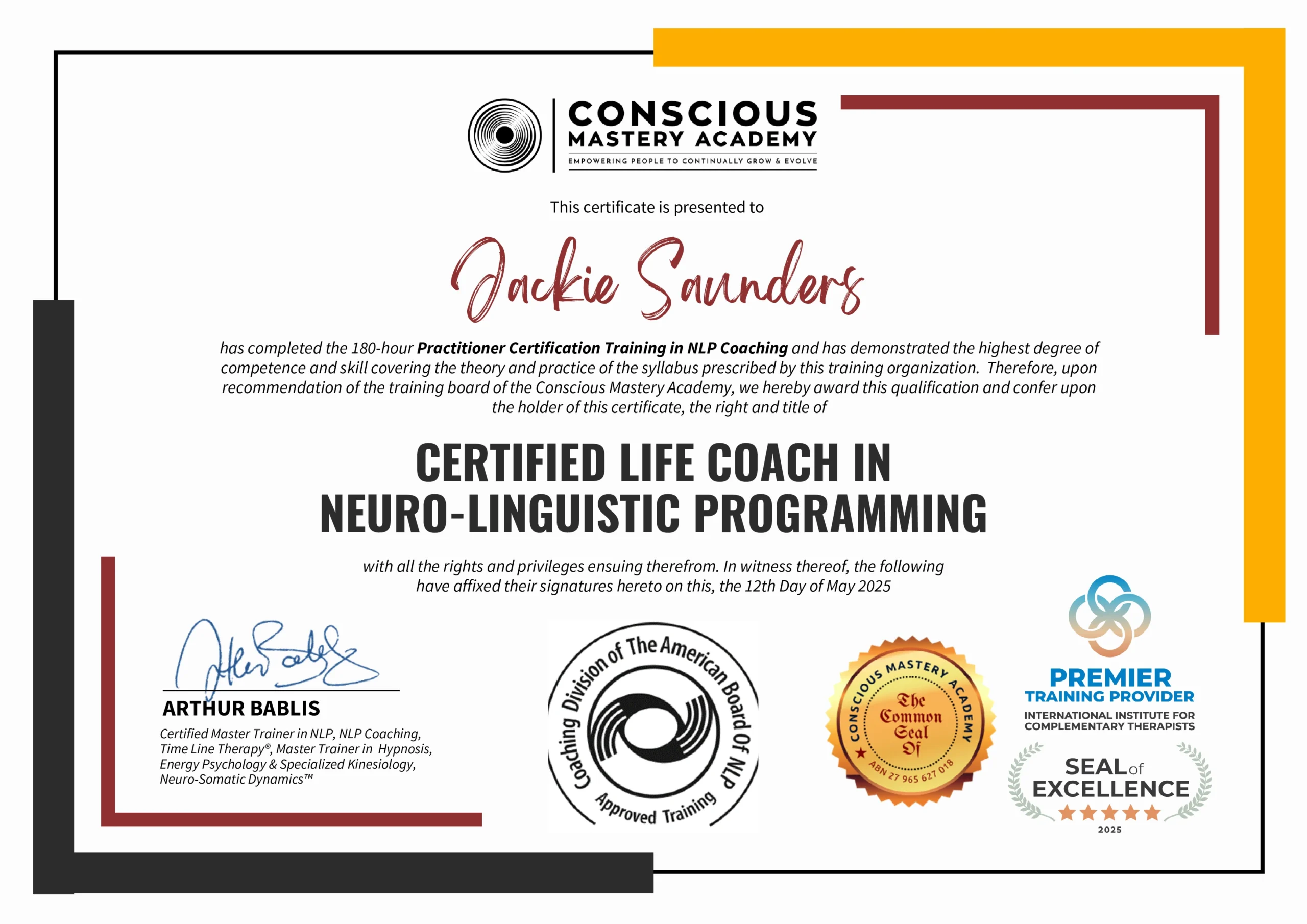 Conscious Mastery Certification in Positive Psychology
