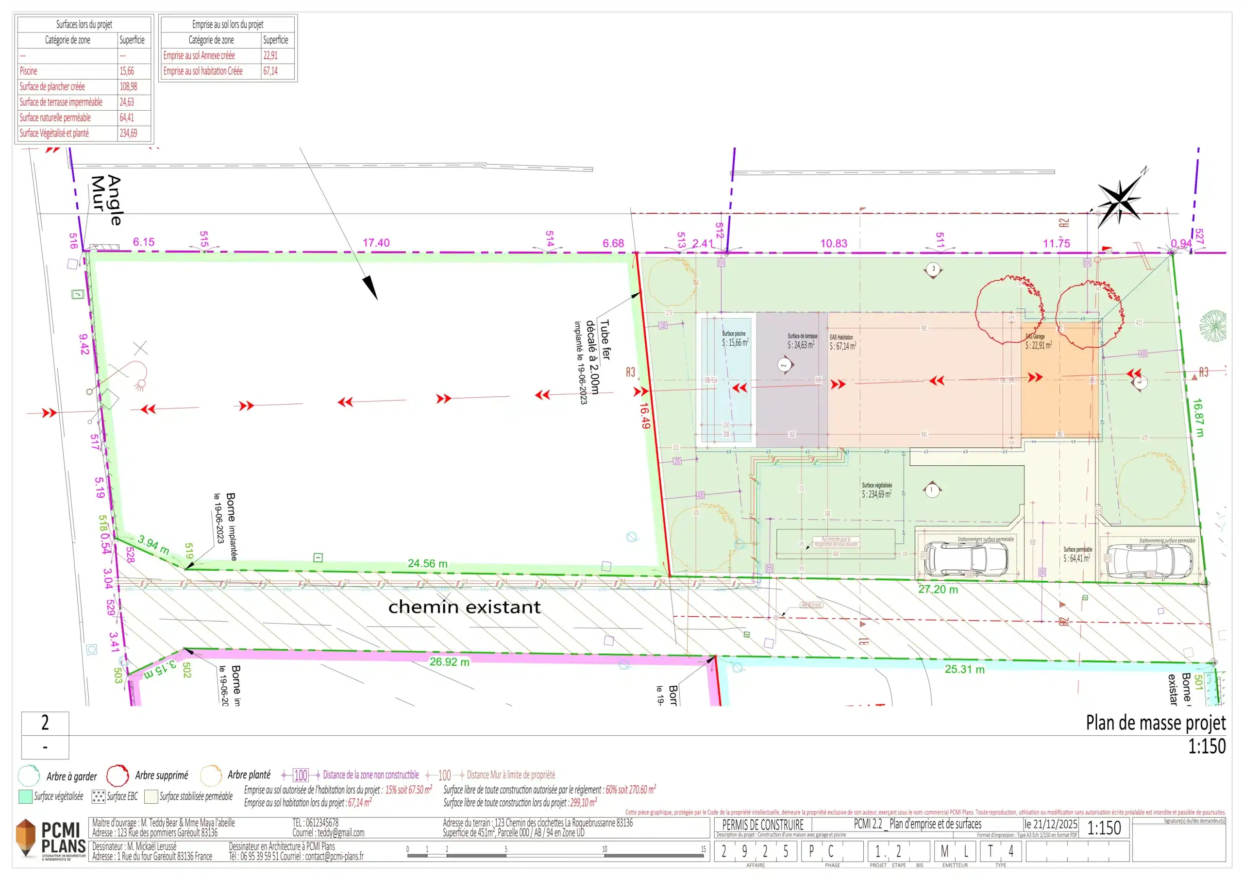 PCMI 2 Plan d'emprise et de surfaces