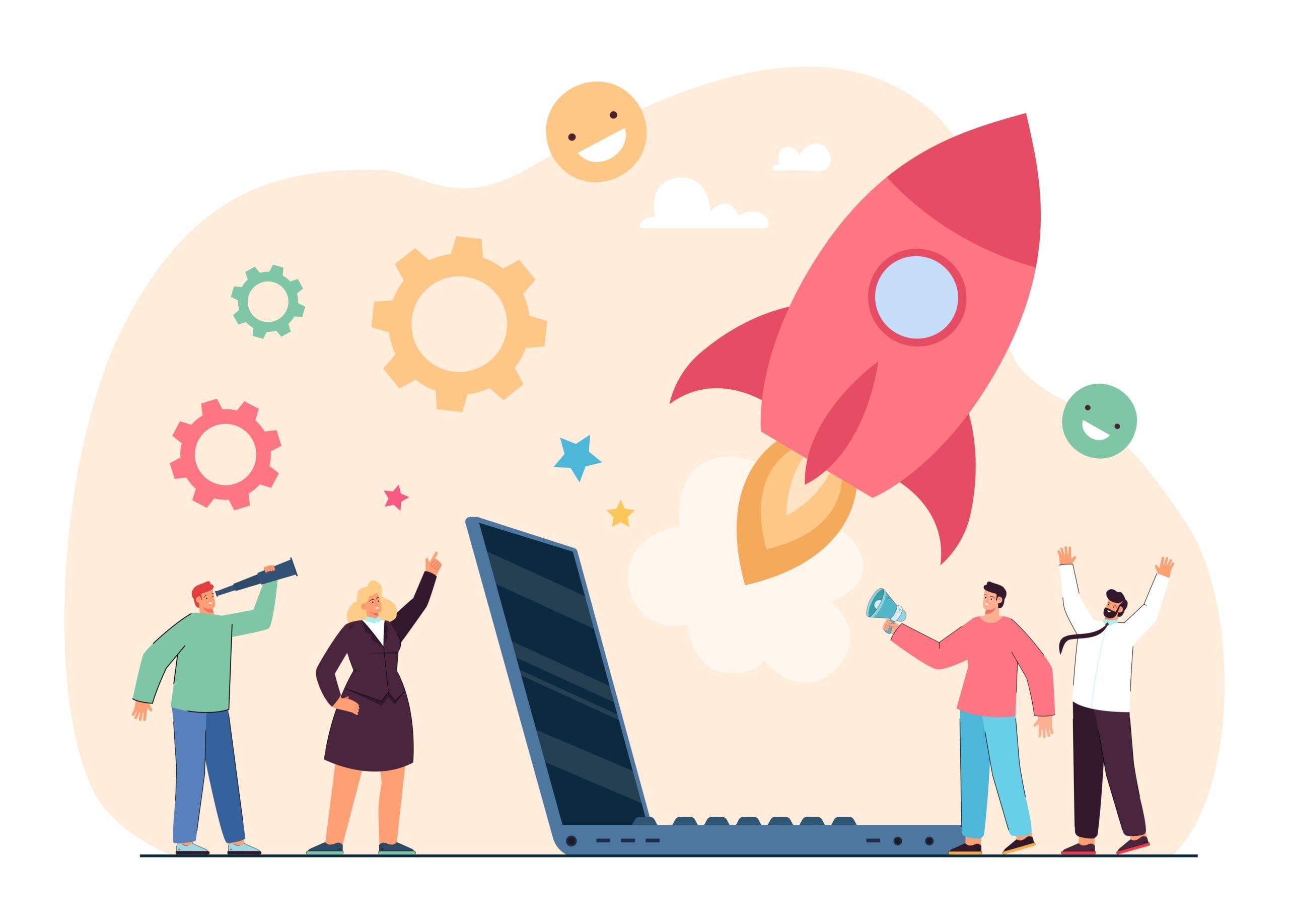 28480845_Team of tiny business persons launching rocket together (1)