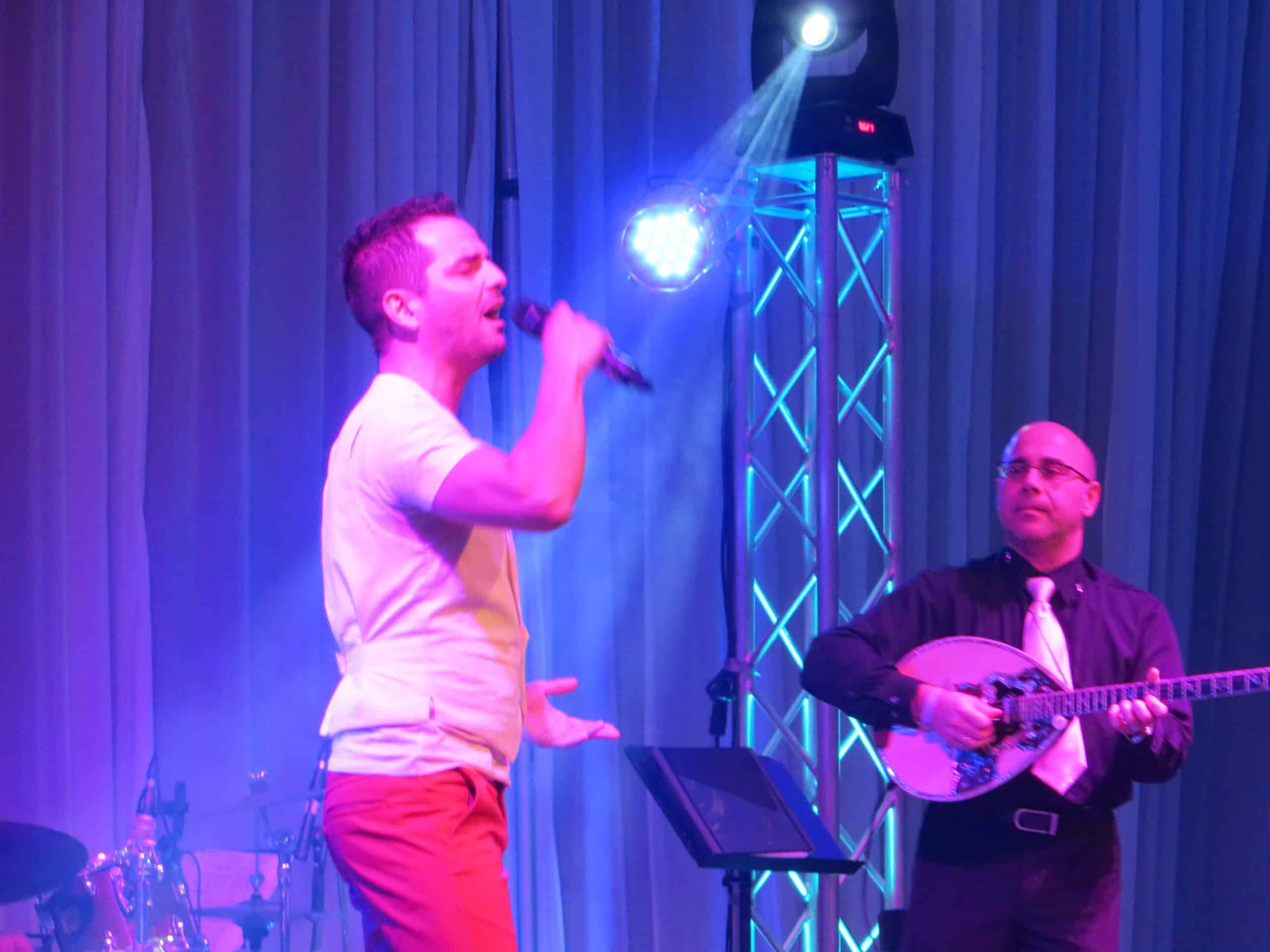 Greek Bouzouki Player Bobby Terzakis performing at New Year's party with Stelios Maximos