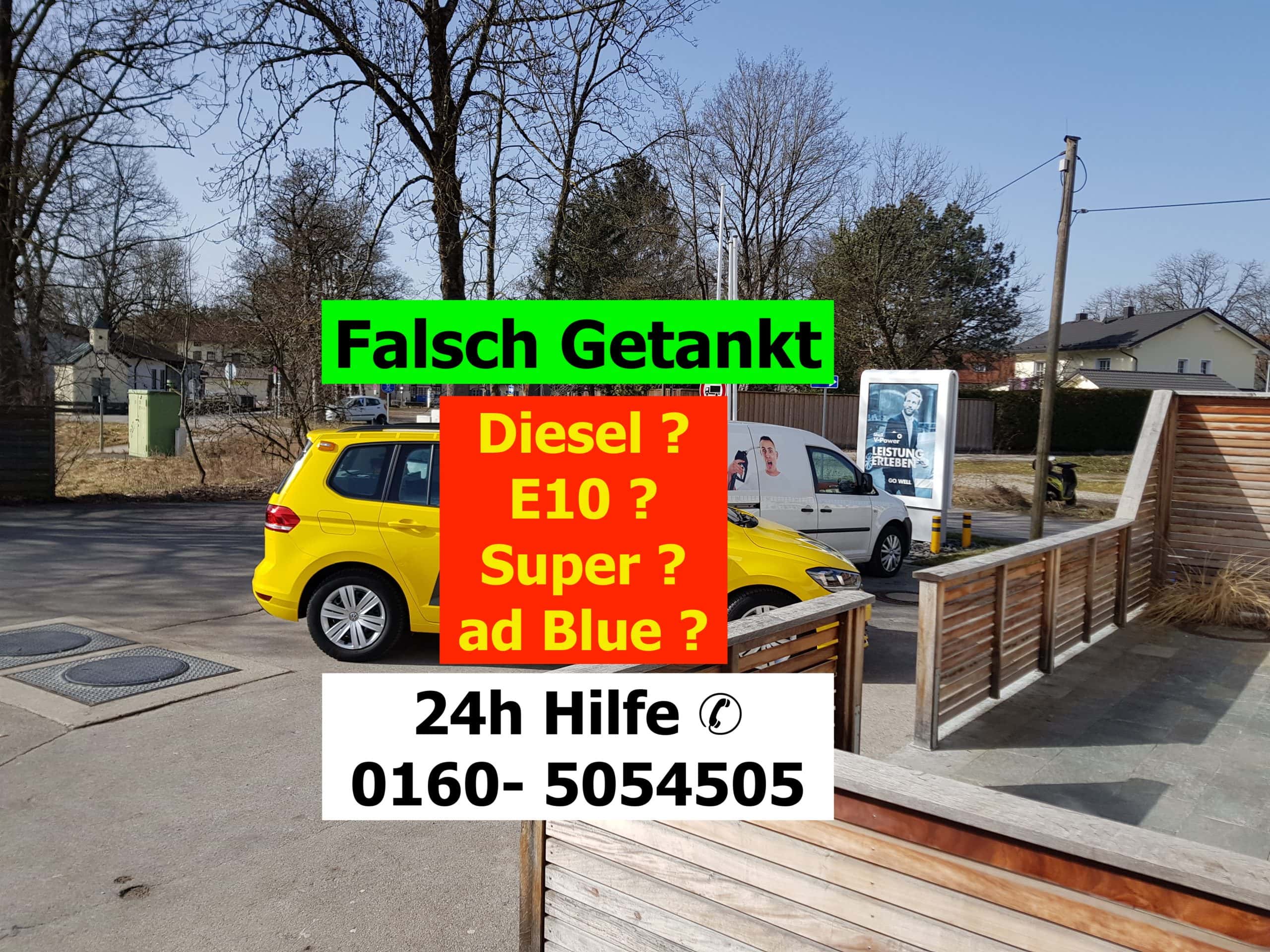 Fahrzeug in München falschgetankt Hilfe