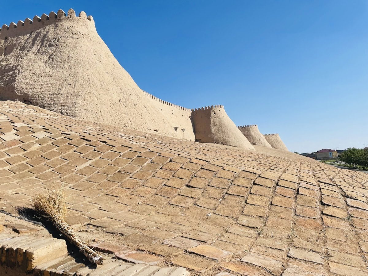 Defensive city walls in uzbekistan