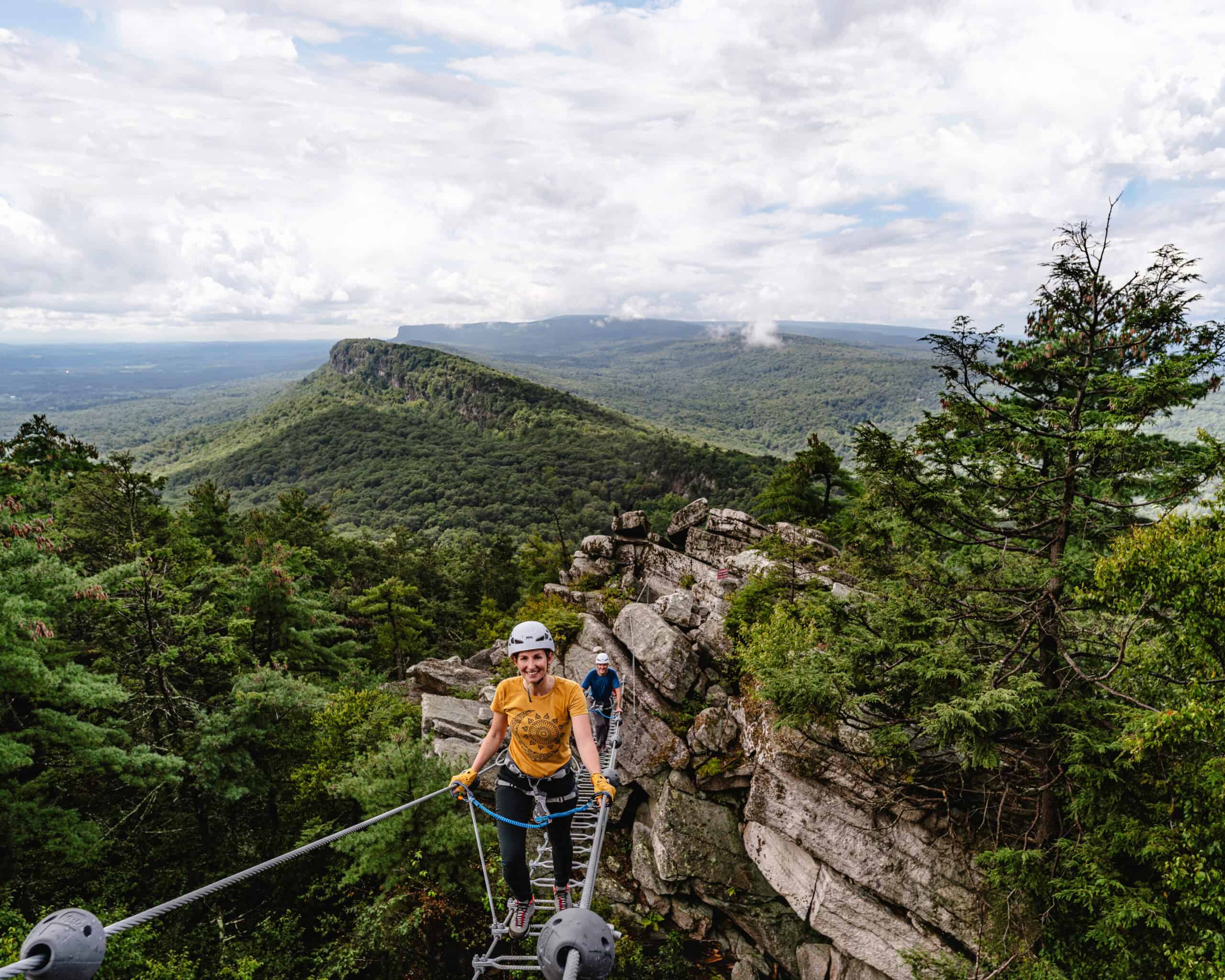 People Enjoying the Via Ferrata Experience at Mohonk