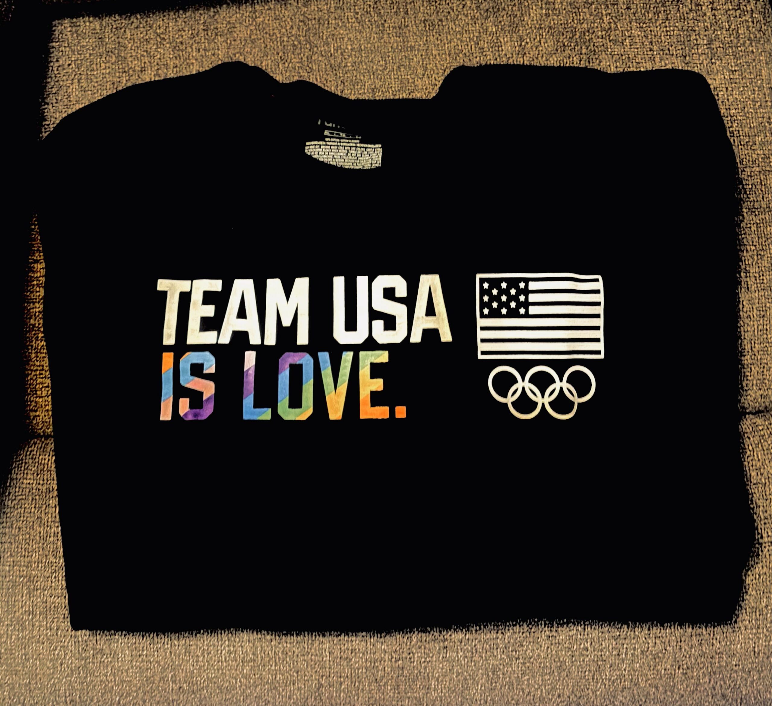 Team USA rainbow apparell honoring LGBTQ+ Athletes.