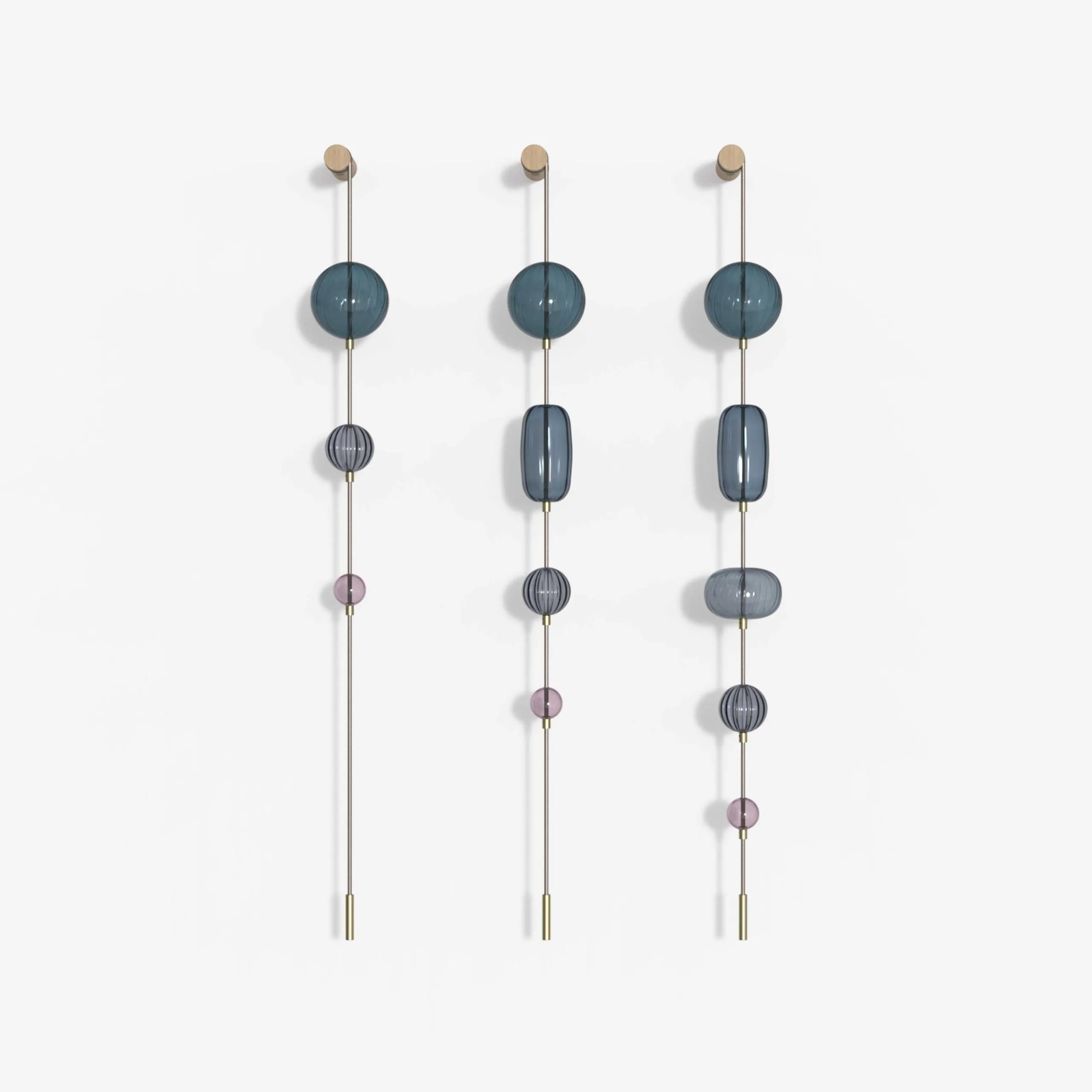 Astral Drift - Blue Depths, 12 Glass Beads Lumina