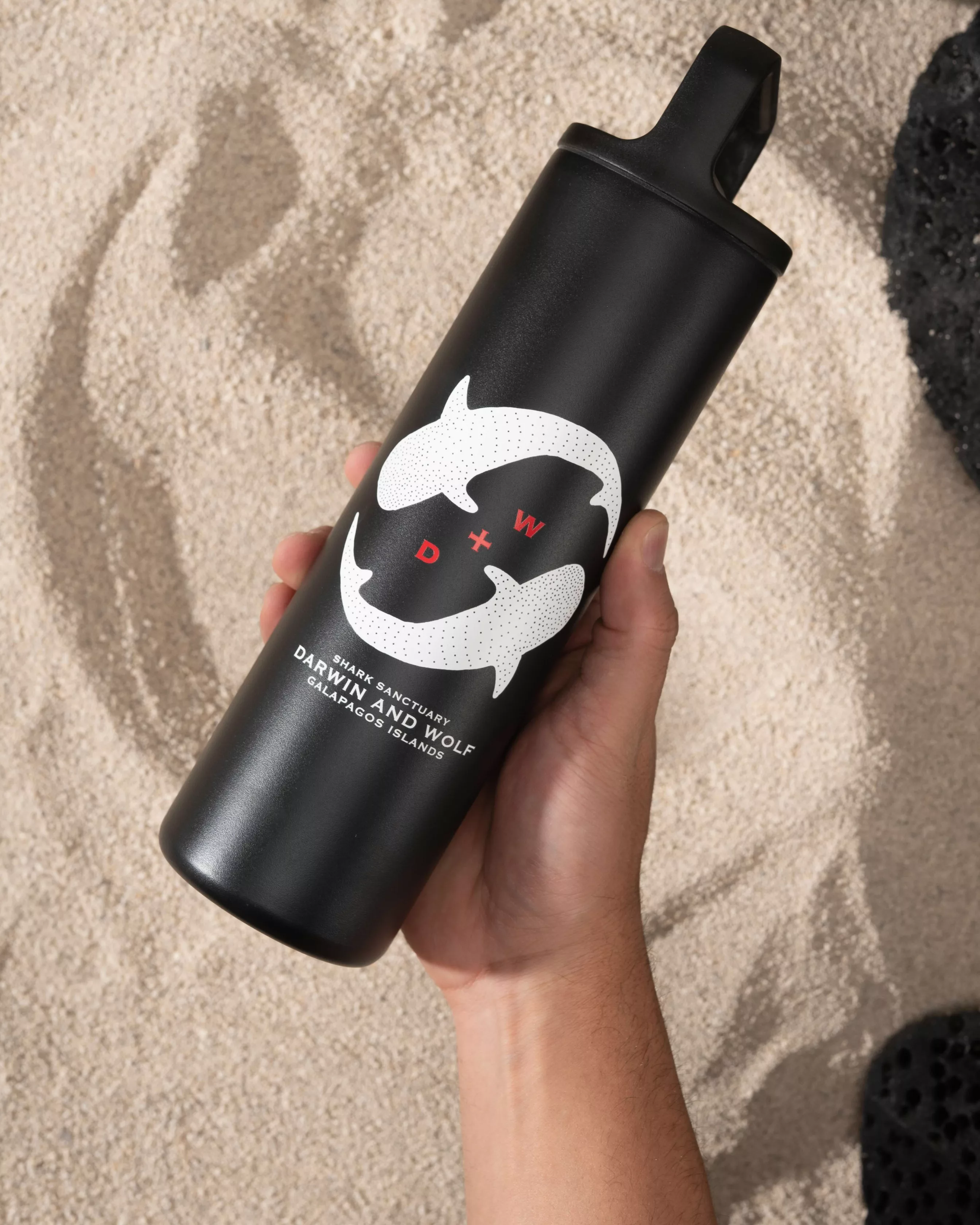BOTELLA DE AGUA YING YANG NEGRA