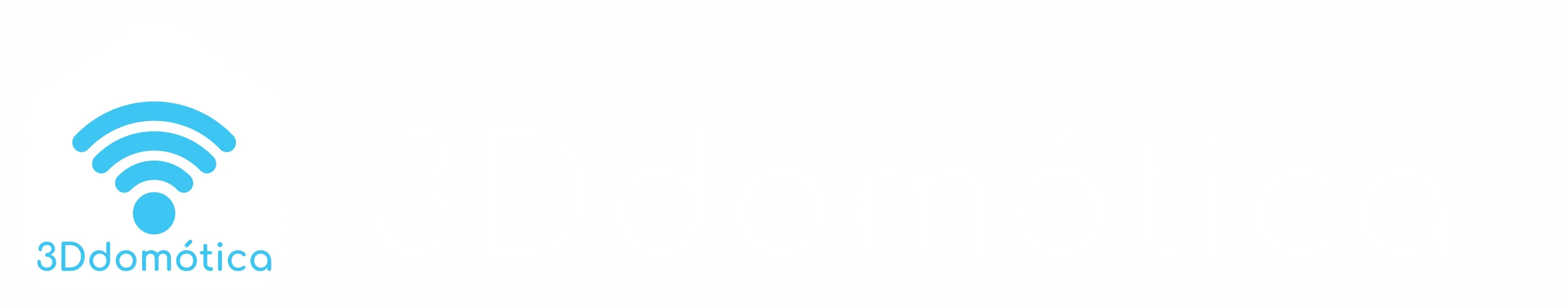 3Ddomótica. Instalaciones domóticas en Barcelona, sin cables ni obras. Logo 3Ddomótica blanco con letras.