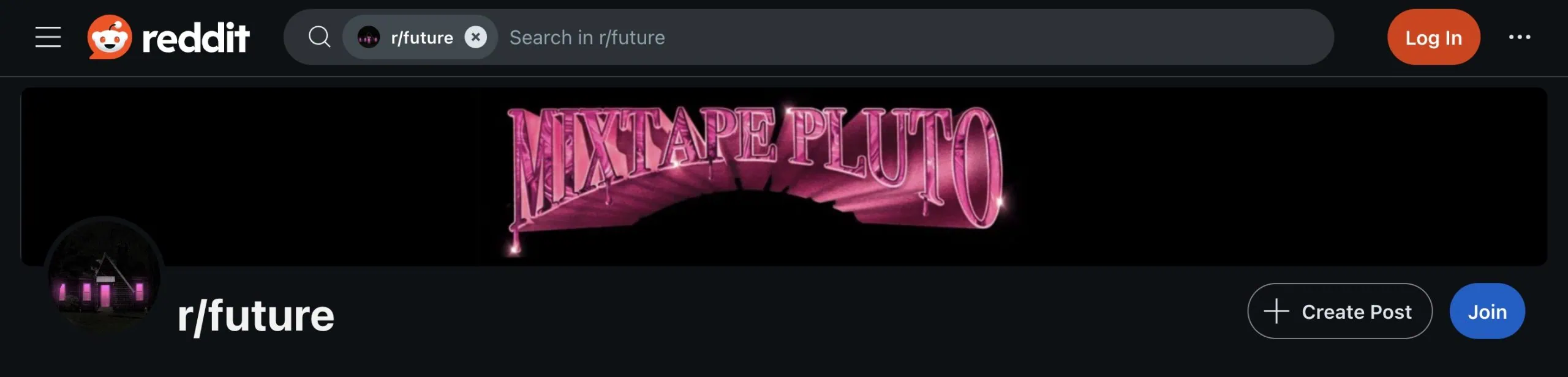 High contrast Reddit banner example from r/future subreddit