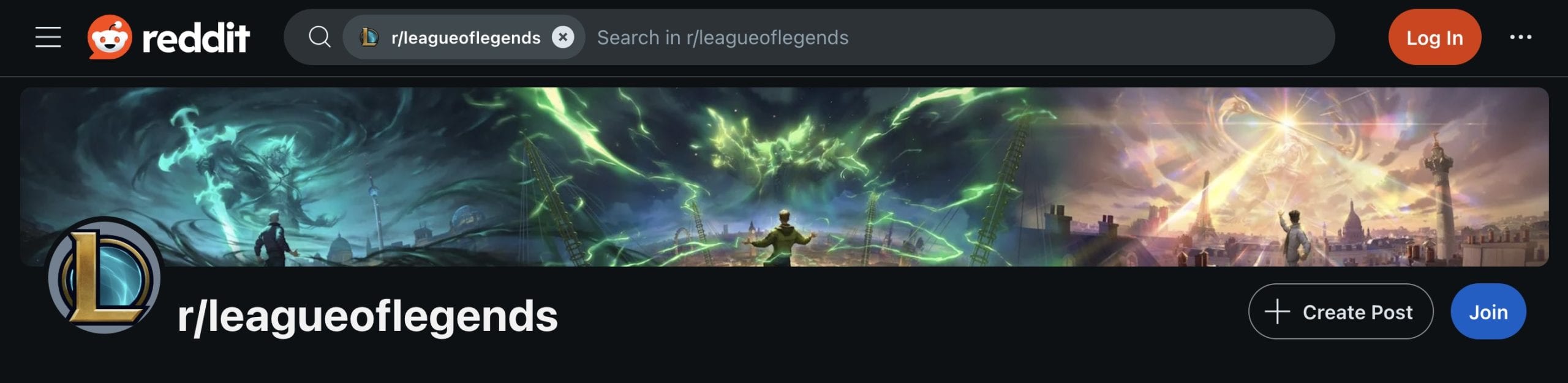 Reddit banner example from r/leagueoflegends subreddit