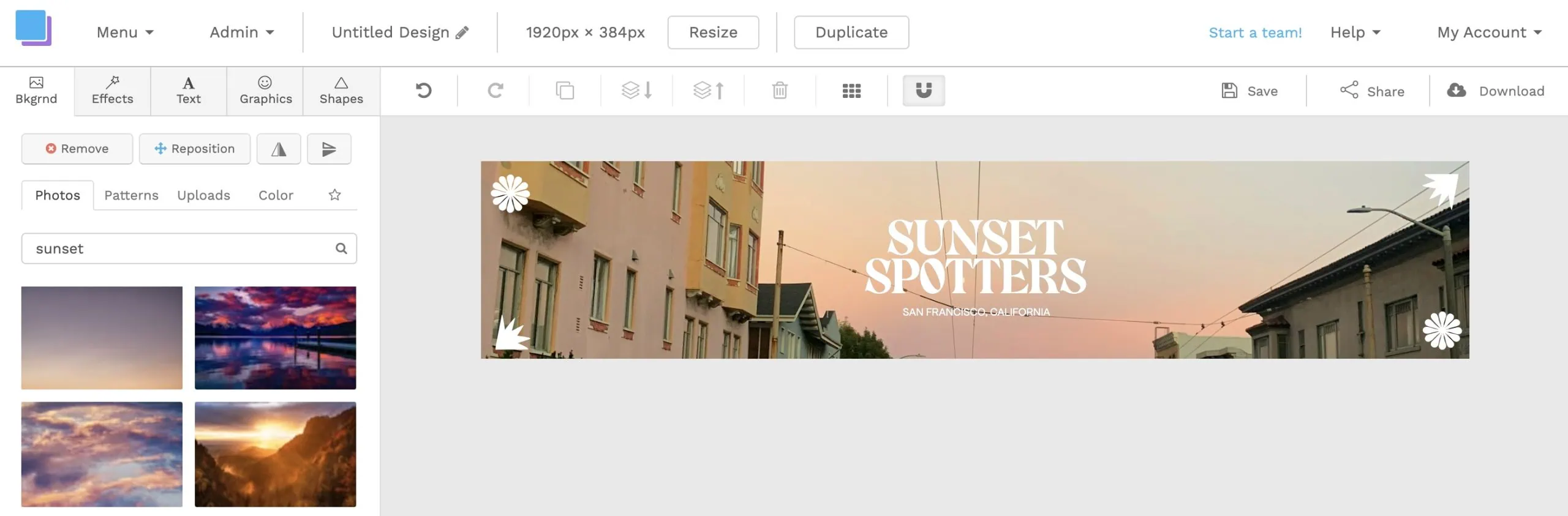 Reddit banner designer in Snappa
