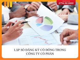 Lập sổ đăng ký cổ đông trong công ty cổ phần quy định như thế nào?