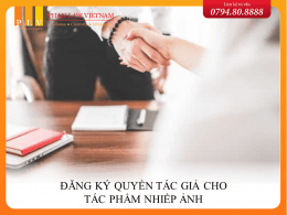 Thủ tục đăng ký quyền tác giả cho tác phẩm nhiếp ảnh