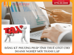 Đăng ký phương pháp tính thuế GTGT cho doanh nghiệp mới thành lập