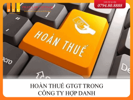 Tư vấn hoàn thuế GTGT trong công ty hợp danh