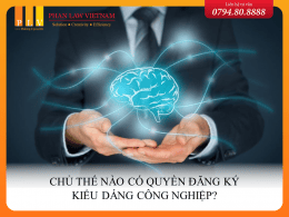 Chủ thể nào có quyền đăng ký kiểu dáng công nghiệp?