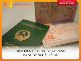 Điều kiện để được xuất cảnh ra nước ngoài là gì?