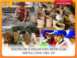 Người chưa thành niên được làm những công việc gì?