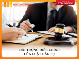 Đối tượng điều chỉnh của Luật dân sự.